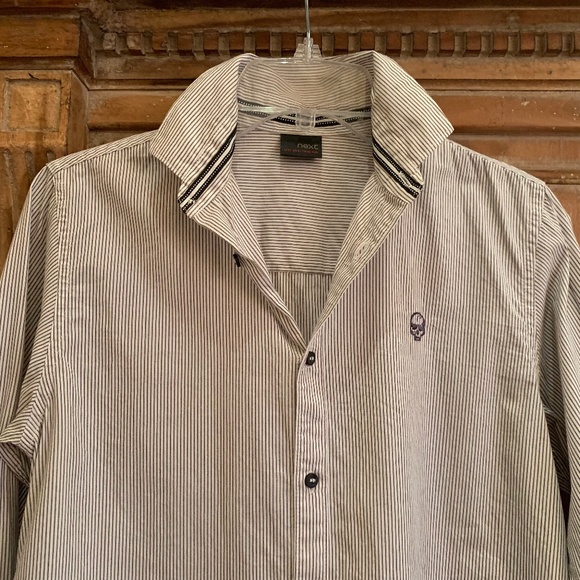 NEXT UK Boys Striped Cotton Button Up Shirt With Tie Size 13 YRS - Picture 8 of 15